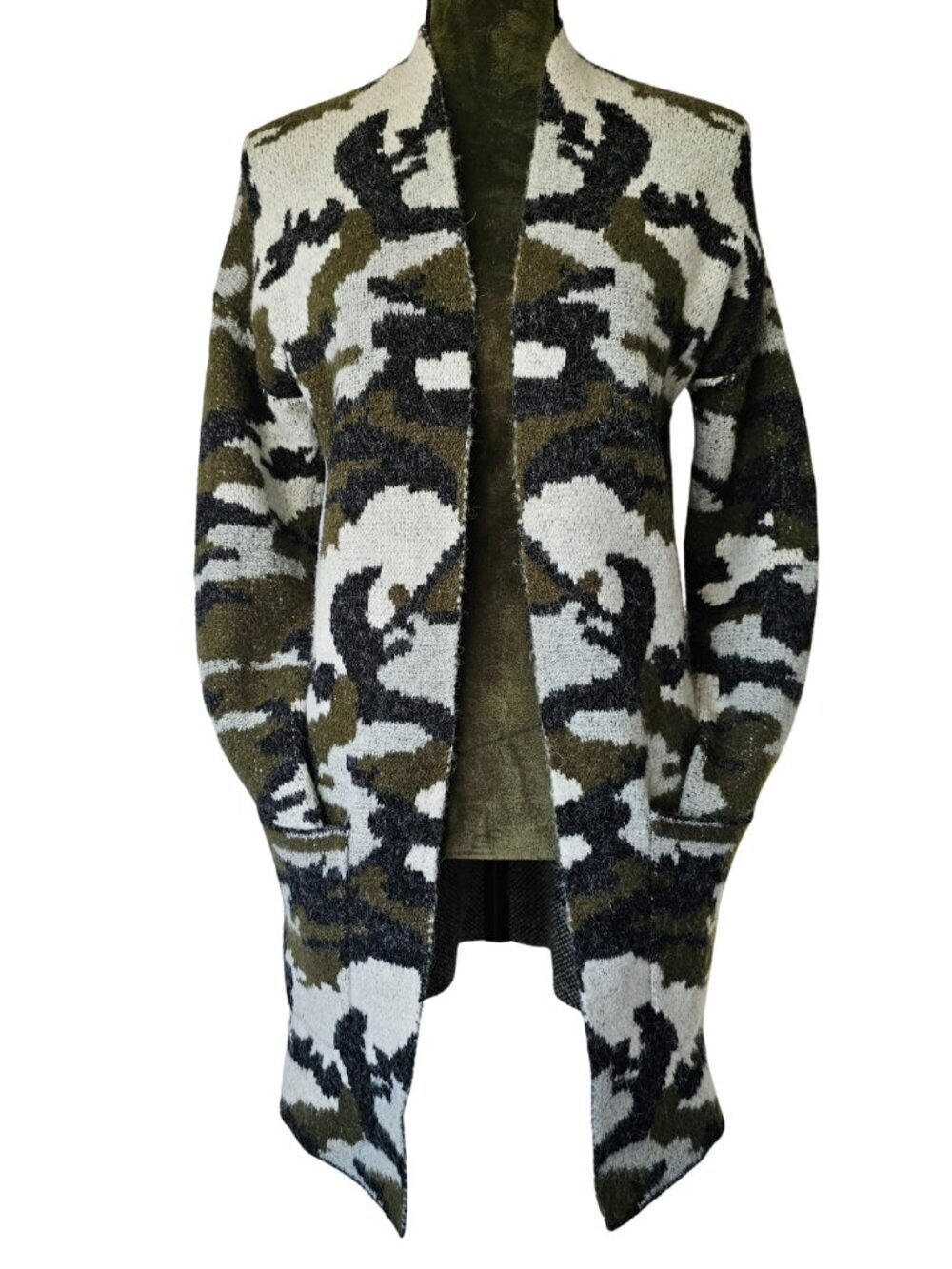 ✨Like New✨ Venus Camouflage Cardigan, Green/Black/White, Size XS - Picture 5 of 9
